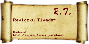 Reviczky Tivadar névjegykártya